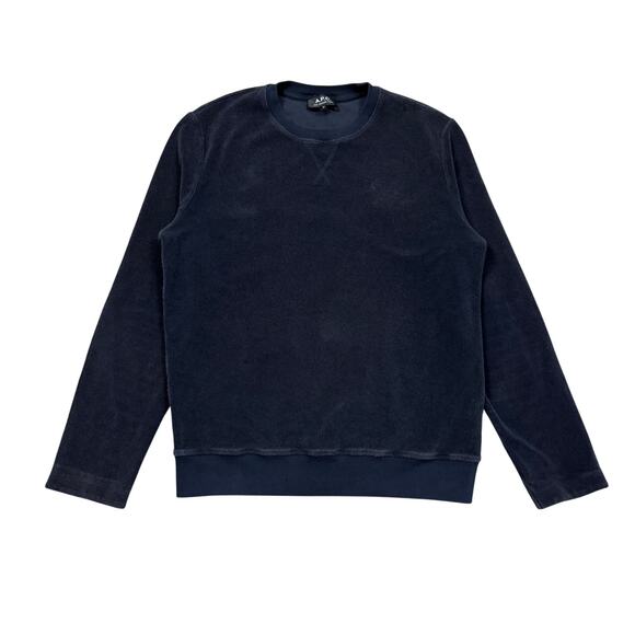 A.P.C. Terry Knit Crewneck Sweater Men's Medium Minimalist Preppy - Picture 1 of 10